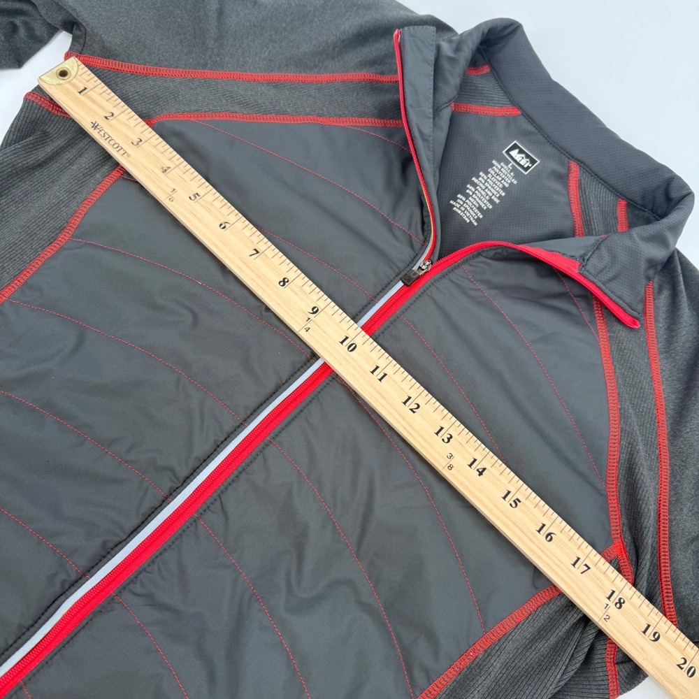 REI Jacket Women Large Gray Quilted Zip Front Activewear Vented Hiking Running - Picture 4 of 6